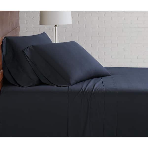 Brooklyn Loom Classic Cotton Black Twin, Black Twin Bed Sheet Set