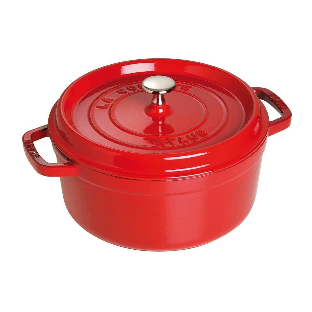 staub Cast Iron 4-qt. Round Cast Iron Dutch Oven in Cherry with
