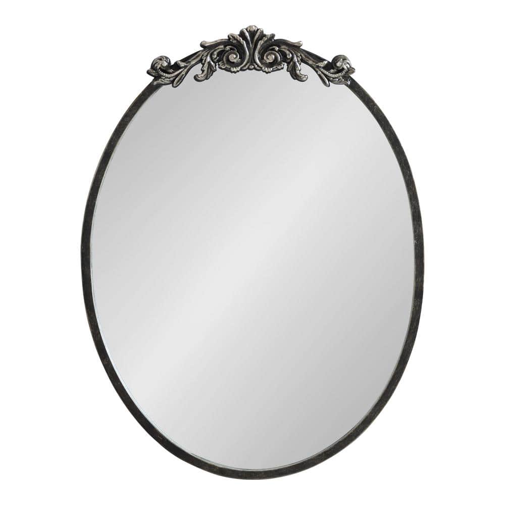 Arendahl 18" x 24" Black Ornate Oval Wall Mirror