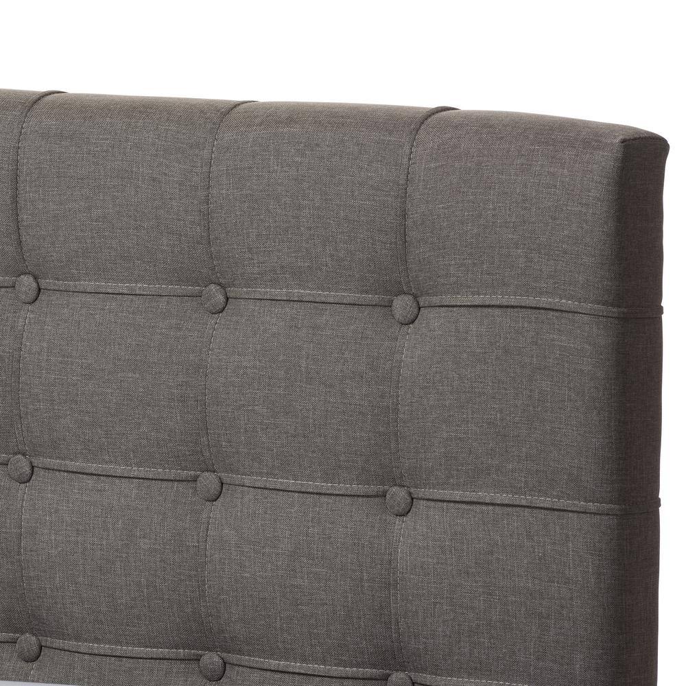 Modern King-Sized Grey Tufted Upholstered Bed with 4-Drawer Storage