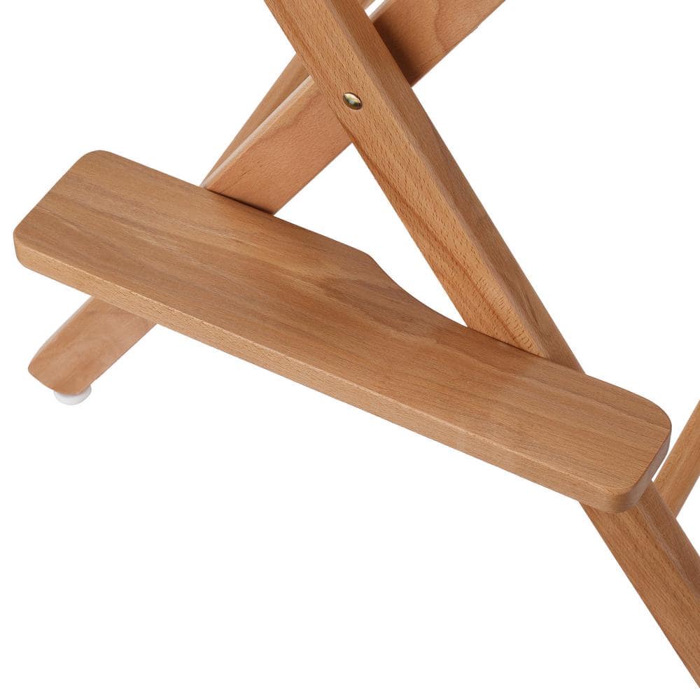 Natural Wood Large Foldable Directors Chair with Blue Canvas
