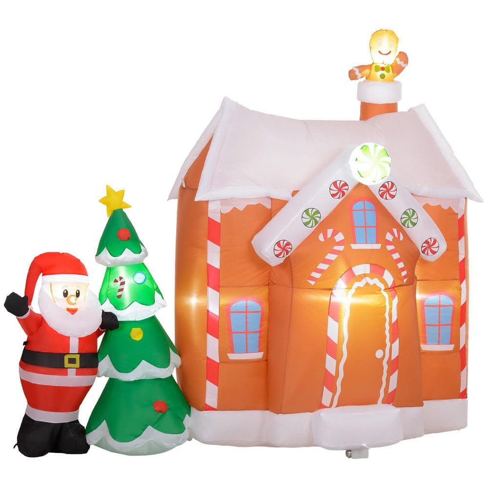 7 ft. Christmas Inflatable Gingerbread House Santa Claus and Xmas Tree, Giant Christmas Inflatables price history on PriceWatchPro