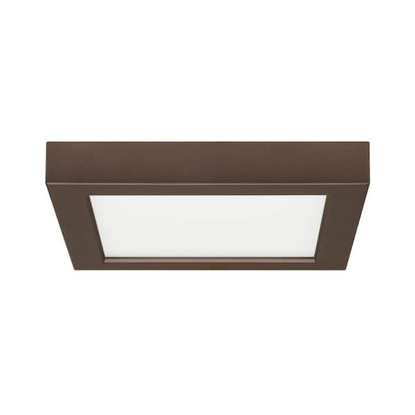 SATCO 7 in. 13.5-Watt Bronze Integrated LED Flush Mount S29334 - The ...