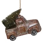 5 in. Old Fashioned Country Pick Up Truck Glass Christmas Ornament