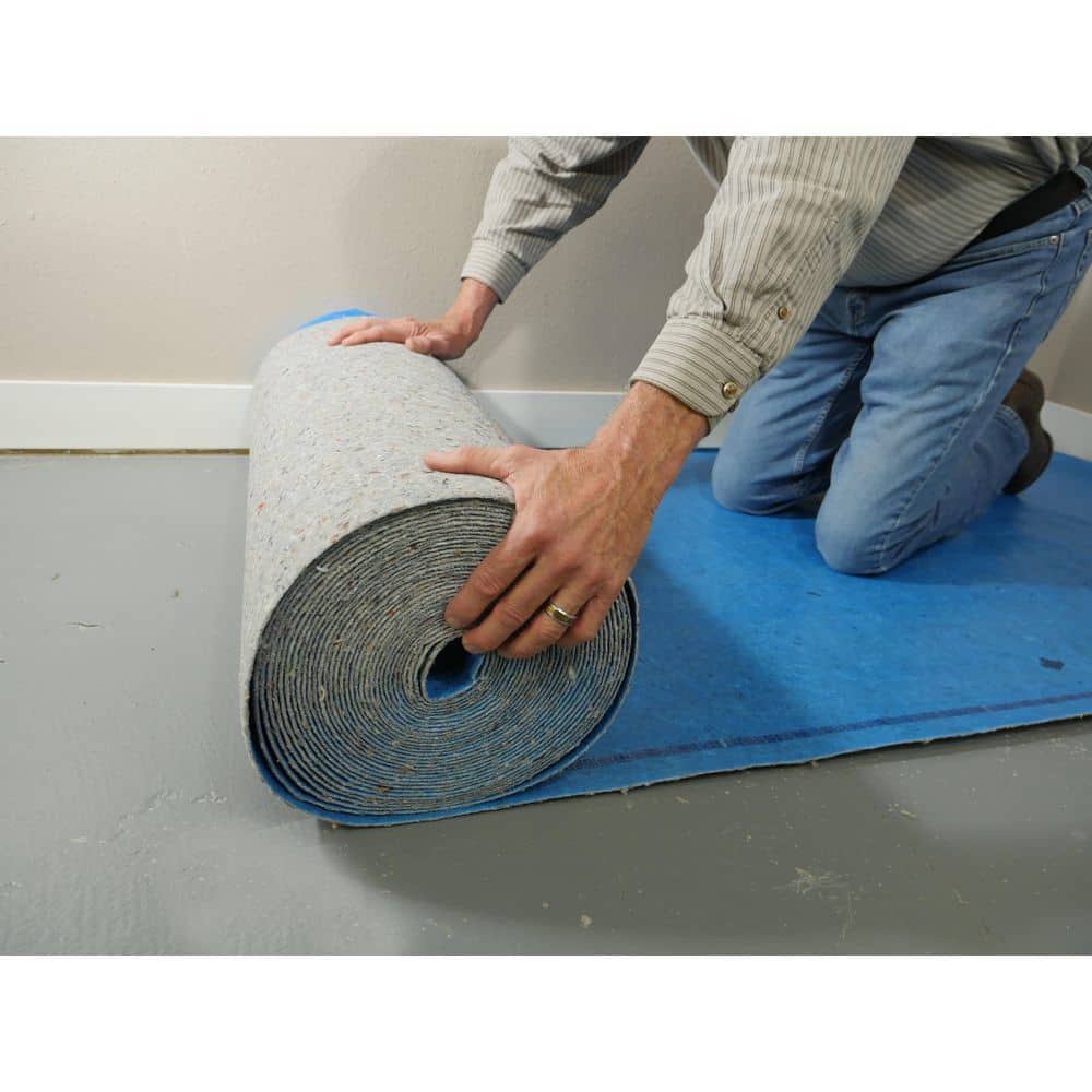 QuietWalk Premium Blue and Gray Vinyl Flooring Underlayment Roll