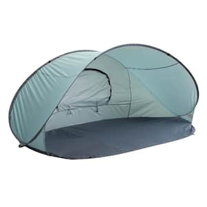 Polyester Pop Up Beach Tent with UV Protection and Ventilation Window Water and Wind Resistant Sun Shelter, Blue