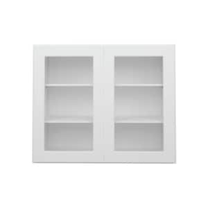 30 in. W x 12 in. D x 30 in. H in Shaker White Ready to Assemble Wall Kitchen Cabinet with No Glasses