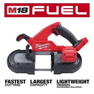 M18 FUEL 18V Lithium-Ion Brushless Cordless Compact Bandsaw with 1/2 in. Impact Wrench Kit with One 5.0 Ah Battery