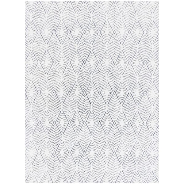 SAFAVIEH Abstract Ivory/Charcoal 9 ft. x 12 ft. Arrow Diamond Area Rug