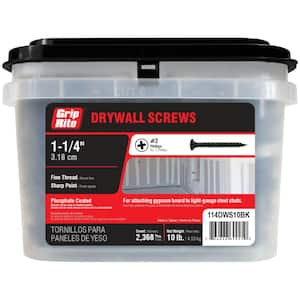 #6 x 1-1/4 in. Philips Bugle-Head Fine Thread Drywall Screw, Black (10 lb.-Pack)