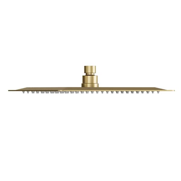ClassicRain 10 in. Rainfall Square Single Handle 1-Spray Tub & Shower Faucet 2.5 GPM in Brushed Gold Valve Not Included