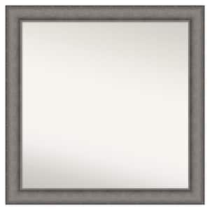 Burnished Concrete 30.5 in. x 30.5 in. Non-Beveled Modern Square Wood Framed Bathroom Wall Mirror in Gray