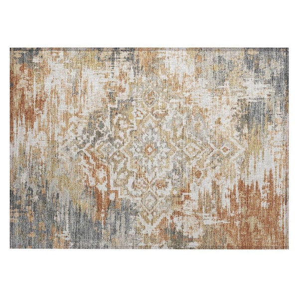 Chantille Machine Washable Indoor/Outdoor Abstract ACN2765 Copper 2 ft. x 3 ft. Accent Rug