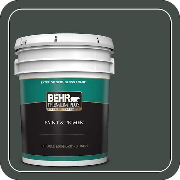 BEHR PREMIUM PLUS 5 gal. Home Decorators Collection #HDC-CL-21 Sporting Green Semi-Gloss Enamel Exterior Paint & Primer