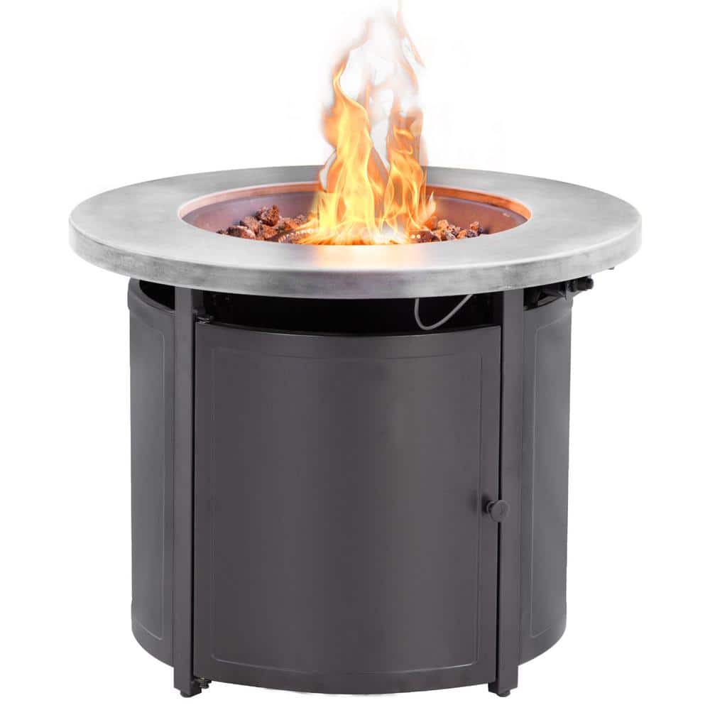 55000 BTU Black Metal Outdoor Fire Pit Table