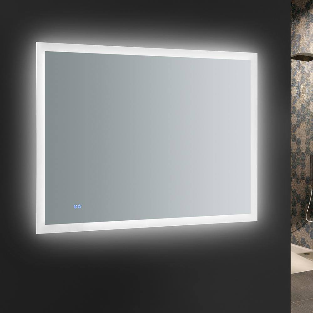 Sleek 48"x36" Frameless Bathroom Vanity Mirror with LED Halo & Fog-Free Technology