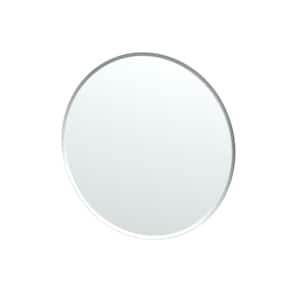 Flush 25 in. W x 25 in. H Frameless Round Beveled Edge Bathroom Vanity Mirror