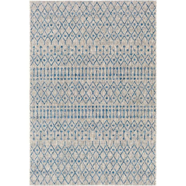 Livabliss Melina Denim 7 ft. 10 in. x 10 ft. 2 in. Indoor/Outdoor Patio Area Rug
