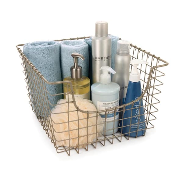 Woven StorageBaskets with Handles-Set of 2 Pantry Baskets Shelf  Organization Bins,pantry storage baskets, Basket for Kitchen Bathroom 10.25  x 6.25 x