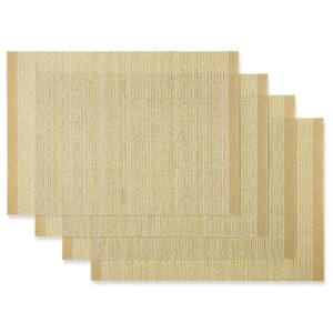 Coiled Woven PVC 12 in. W x 17 in. H Gold Polyester Placemat (Set of 4)