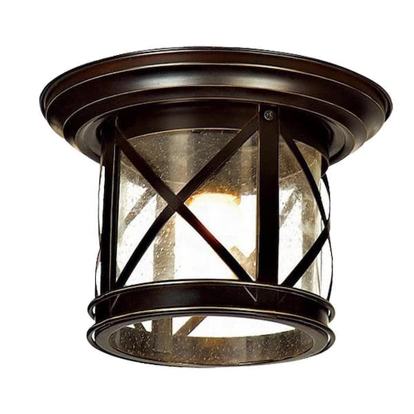 Unbranded Elli Sandy Black 1-Light Outdoor Flushmount