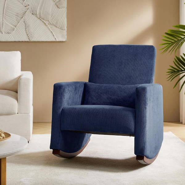 Don Charcoal Solid Wood Rocking Chair with Polyester Upholstery