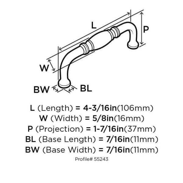 Polished Nickel Traditional Cabinet Pull with Mounting Hardware