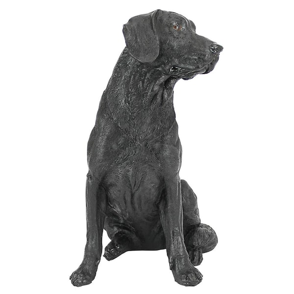Design Toscano 15 5 In H Black Labrador Retriever Dog Garden Statue Ql156176 The Home Depot - Black Labrador Statues Garden