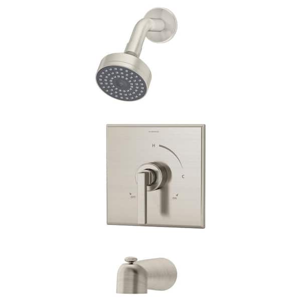 Symmons Duro 1-Handle 1-Spray Tub and Shower Faucet in Satin Nickel (Valve Included)