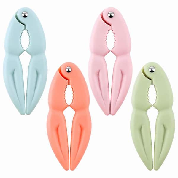4-Piece Food Grade Plastic Crab Crackers Set Multicolor Seafood Shell Opener Tools Dishwasher Safe for Lobster, Crab