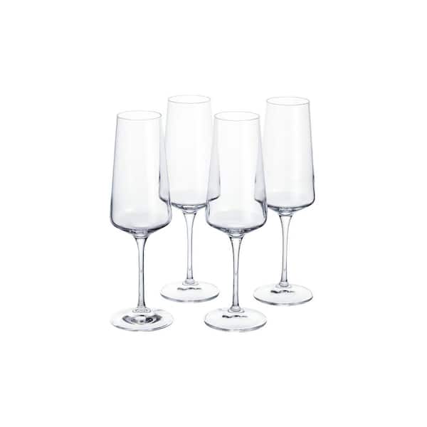 Home Decorators Collection Genoa 12 oz. Lead-Free Crystal Champagne Flutes (Set of 4)