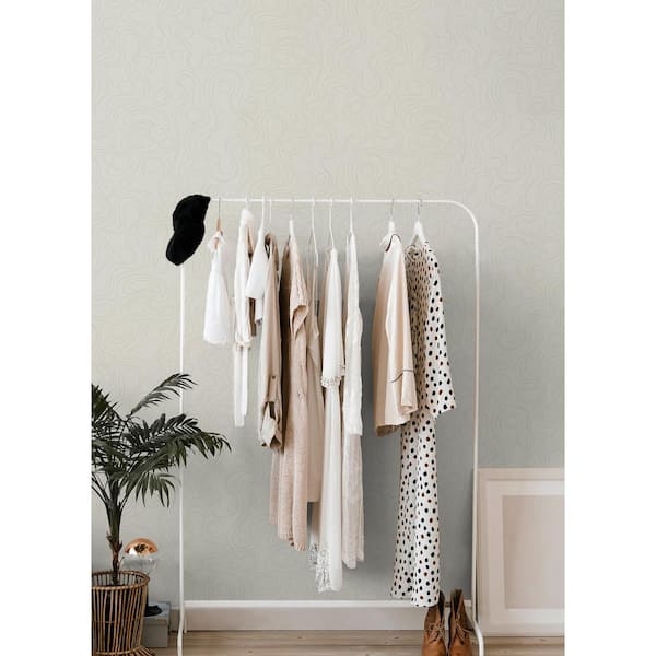 Beige Emily Rayna Lineation Peel and Stick Wallpaper Roll