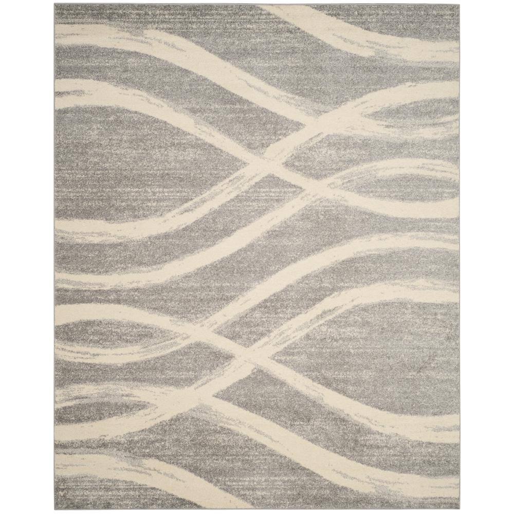 Adirondack Gray/Cream 10 ft. x 14 ft. Waves Area Rug price history on PriceWatchPro