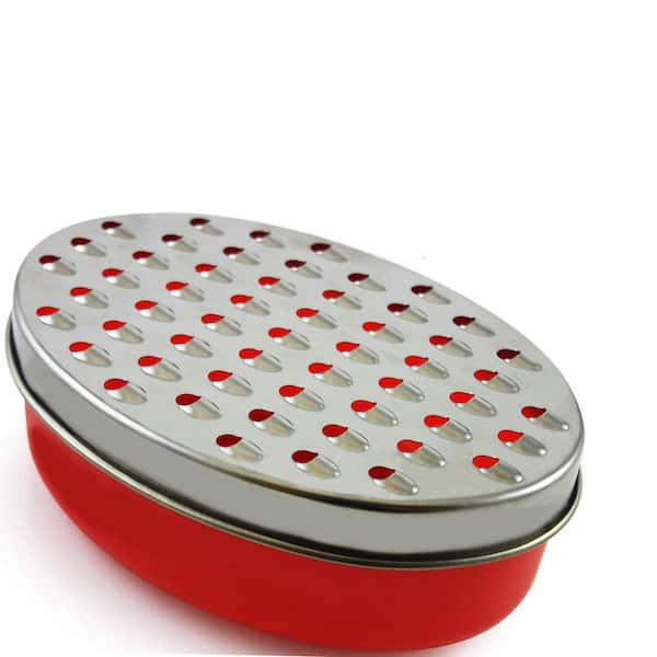 Red Cheese Grater w/ Food Storage Container & Lid - Perfect for Parmesan, Cheddar, Vegetables, Ginger, Chocolate & More