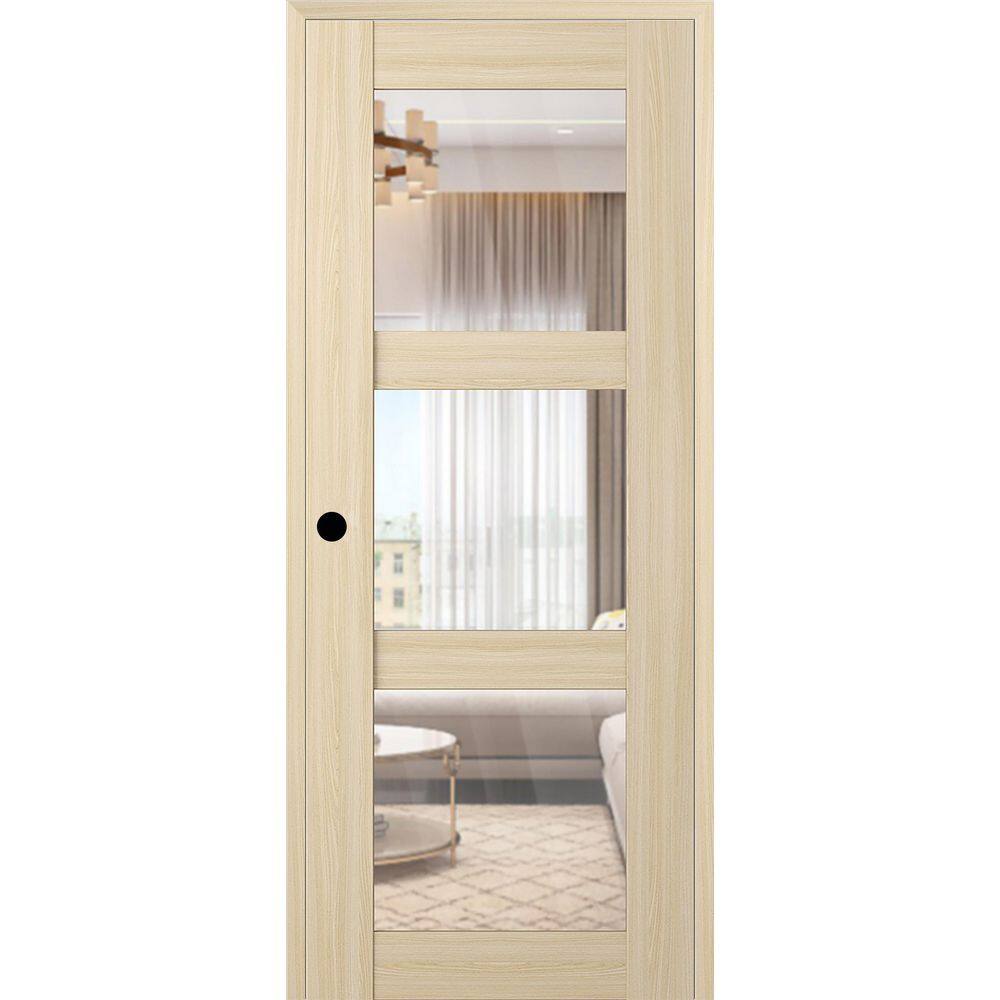 Vona 3 Lite DIY-Friendly 18 in. x 96 in. Right-Handed Clear Glass Loire Ash Composite Single Prehung Interior Door price history on PriceWatchPro