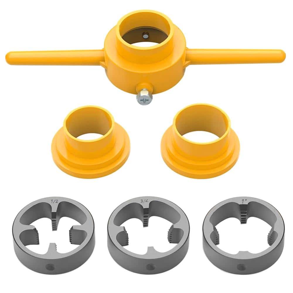 6-Pack PVC Pipe Round Die Manual Hand Pipe Threader Tool Kit with 1/2 in 3/4 in 1 in NPT Dies Red price history on PriceWatchPro