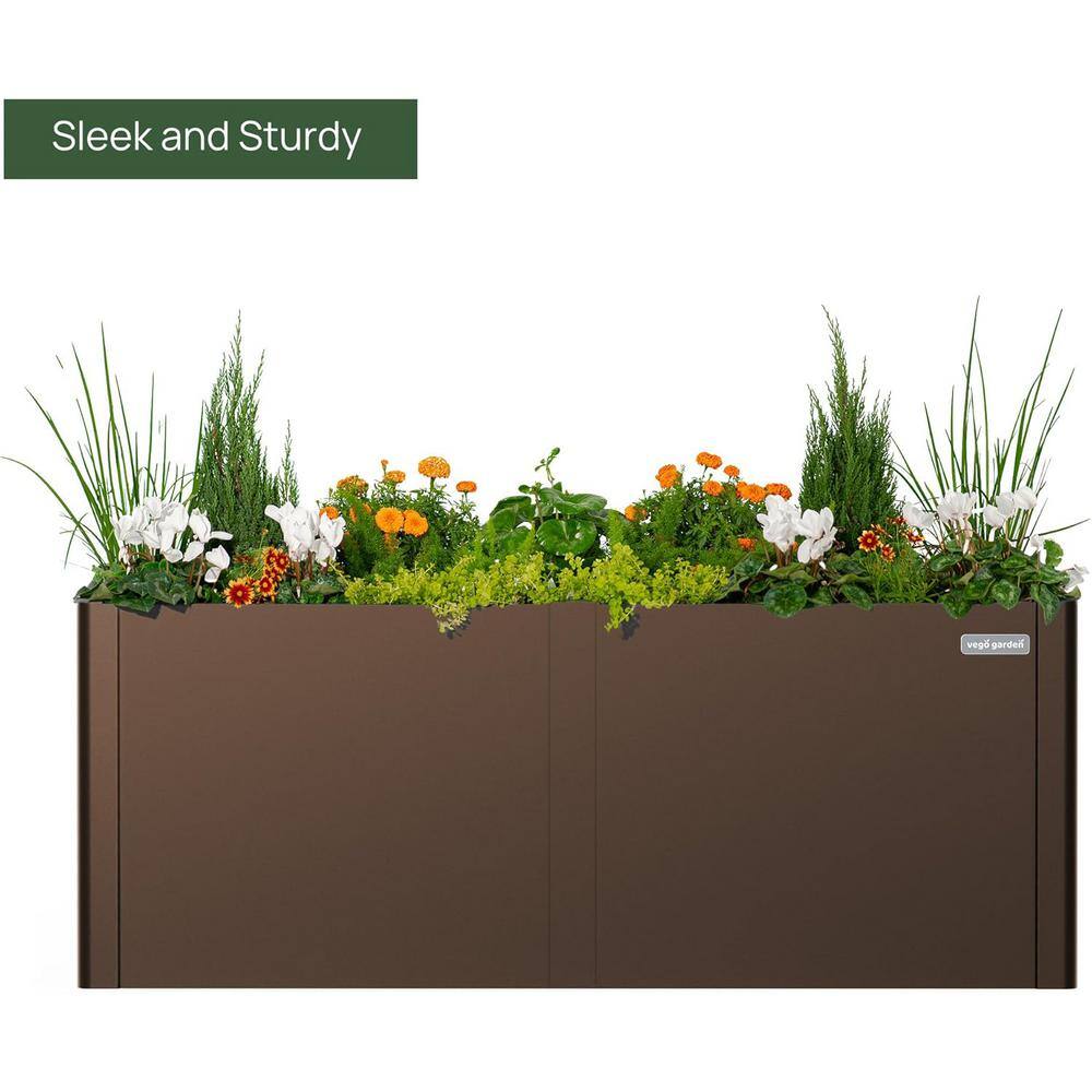 Umber Brown 32" Tall Modern Metal Outdoor Planter Box