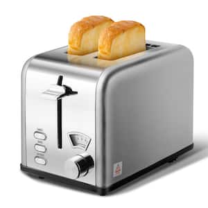 2-Slice Stainless Steel Wide Slot Toaster with Removable Crumb Tray, 5 Browning Setting and 3 Function