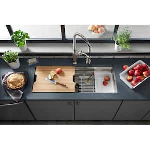 Prolific Undermount Stainless Steel 44 in. Single Bowl Kitchen Sink with Included Accessories