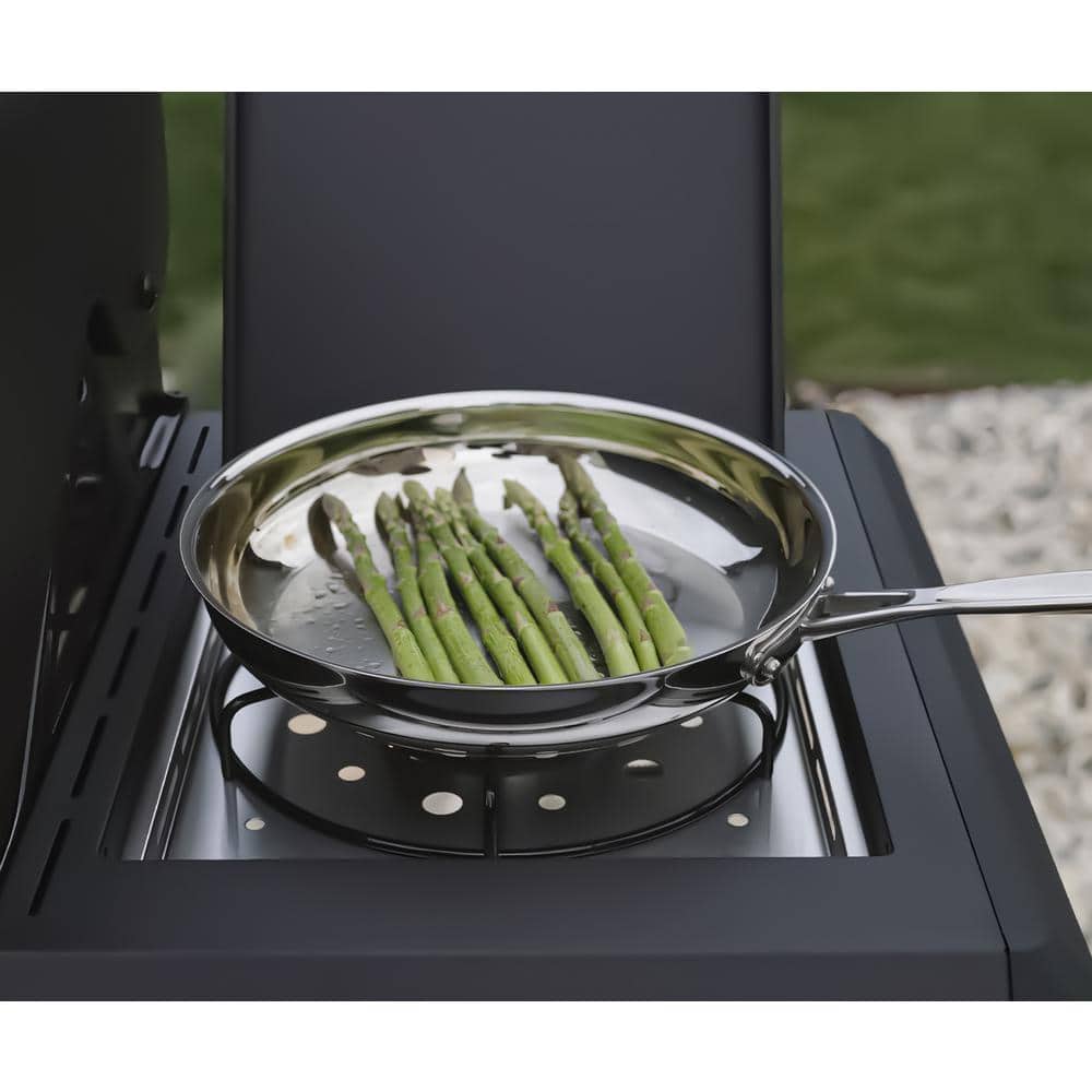 Mesa Black Stainless Steel 3-Burner Propane Gas Grill with Side Burner