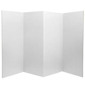 3 ft. Short White Temporary Cardboard Folding Screen - 4 Panels