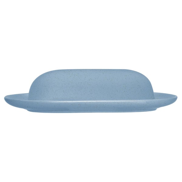 Noritake Colorwave Ice 8.5 in. (Light Blue) Stoneware Covered Butter Dishes