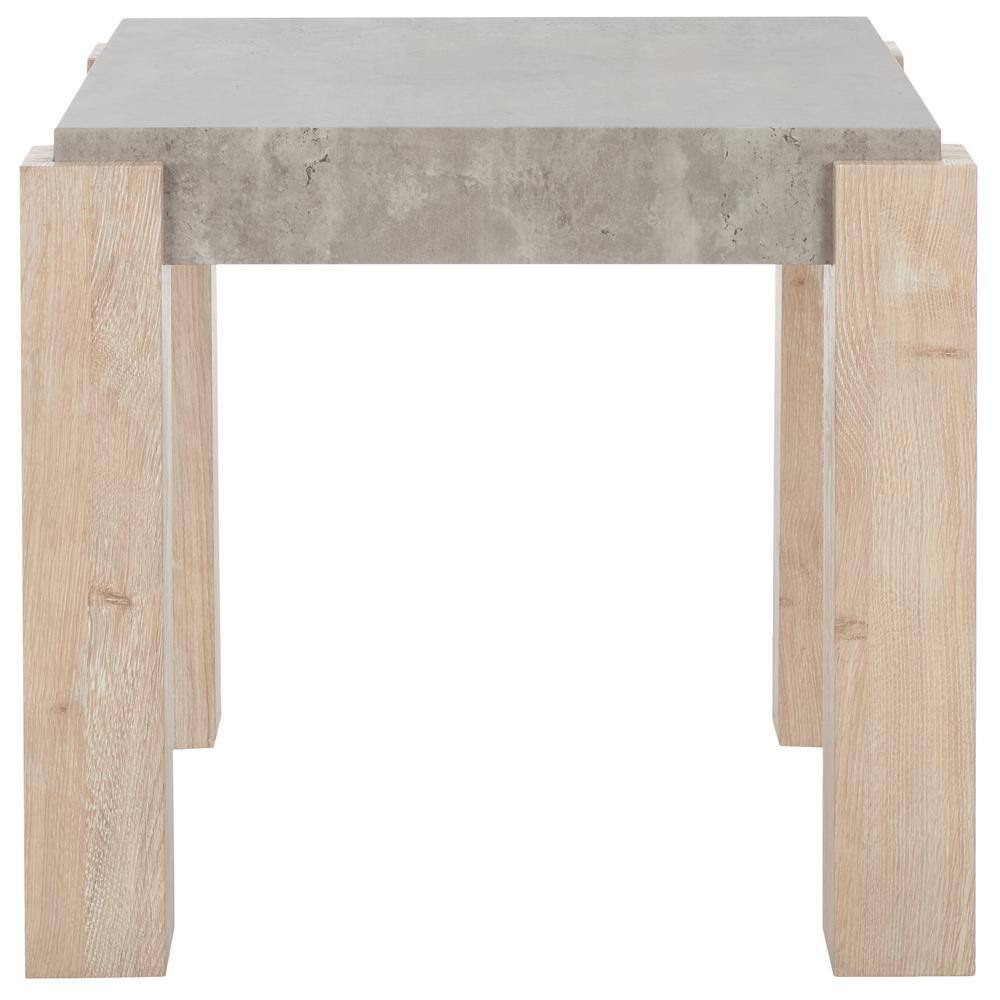 Coromio 21.1 in. Light Gray Square Concrete End Table