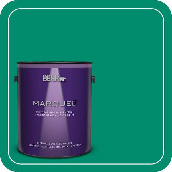 BEHR MARQUEE 1 gal. #S-G-470 Festive Green Eggshell Enamel Interior Paint & Primer