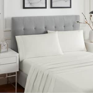 Sleep Solutions Faye 3-Piece Snow White Solid Polyester Twin Cooling Sheet Set