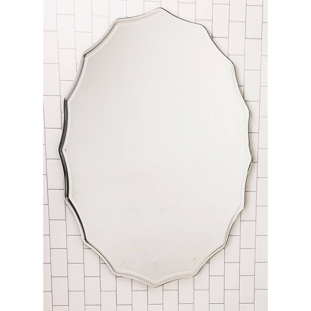Decor Wonderland Ridge 31 in. W x 23 in. H Oval Frameless Wall Mount