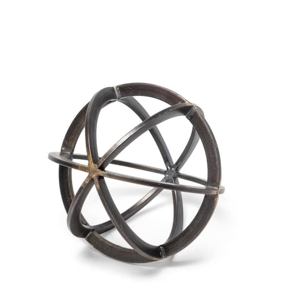 HomeRoots 8 in. Black Petite Black Metal Circular Decorative Object