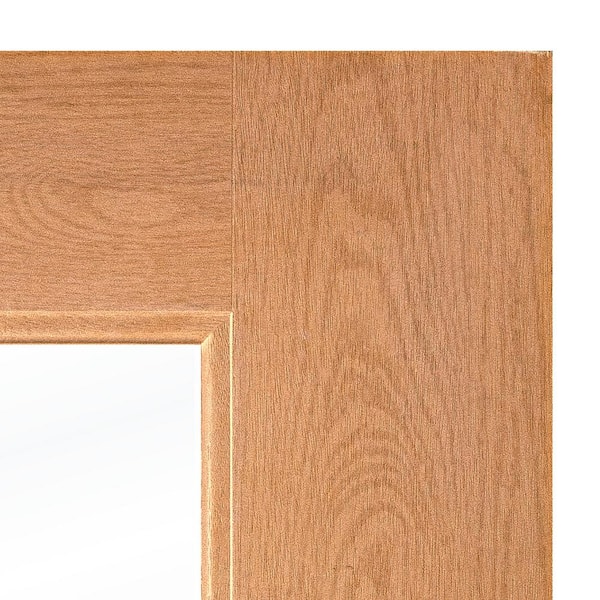 DIY RTA KIT Faux Pivot 36 in. x 80 in. 5-Lite Clear Glass Right-Hand Teak Stain Fiberglass Ready to Assemble Front Door