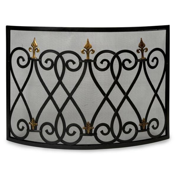 Filament Design Lenor 30 in. Black Wrought Iron Fireplace Screen