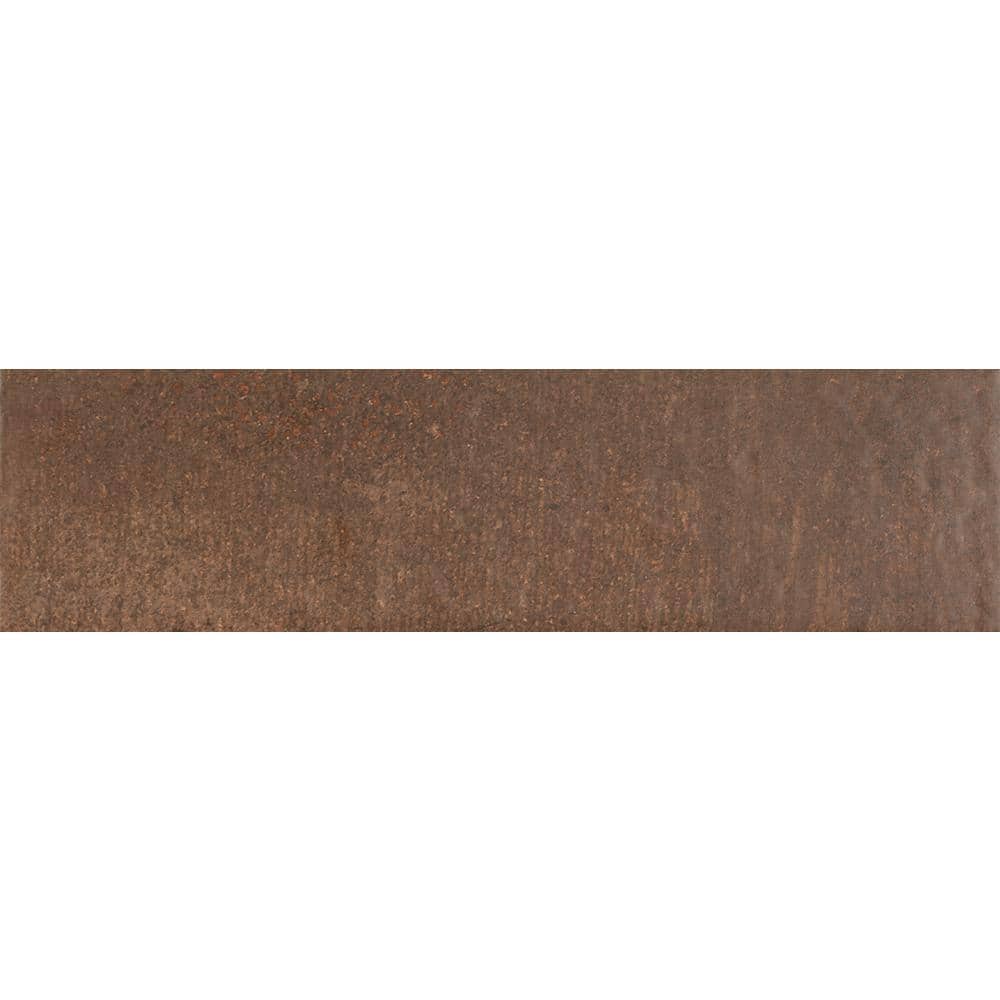 Terracotta Brown Ceramic Subway Wall & Floor Tile, 3" x 10"
